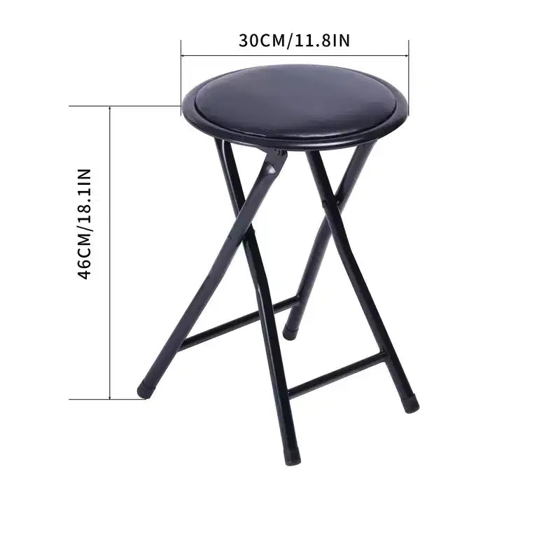 FurnitureR Ensemble table et 2 chaises pliantes 3 pièces, table de jeu carrée peu encombrante avec 2 tabourets, idéal pour les petits espaces, la maison, le patio, noir