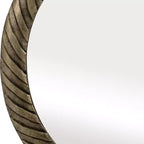 Miroir Mural Rond Moderne avec Cadre en Métal Texturé – Accent Décoratif pour la Maison, le Bureau, la Chambre ou le Salon – Bronze & Cuivre 29