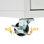 Chariot de cuisine mobile FurnitureR avec abattant pliant, meuble de rangement de cuisine de 115 cm de large sur roulettes, table de préparation roulante peu encombrante, blanc
