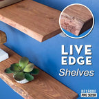 Étagère en bois à bords bruts Pipe Decor 24 Sunset Cedar avec supports de tuyauterie en L (Paquet de 2)