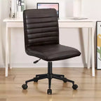 Chaise de bureau sans accoudoirs Furniliving, dossier mi-haut en similicuir, pivotante à 360°, réglable