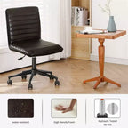 Chaise de bureau sans accoudoirs Furniliving, dossier mi-haut en similicuir, pivotante à 360°, réglable