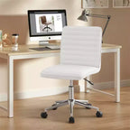 Chaise de bureau sans accoudoirs Furniliving, dossier mi-haut en similicuir, pivotante à 360°, réglable