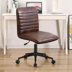 Chaise de bureau sans accoudoirs Furniliving, dossier mi-haut en similicuir, pivotante à 360°, réglable