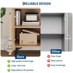 Étagères réglables, Cuisine, Entrée, Armoire de rangement cannelée - Buffet avec rangement,
