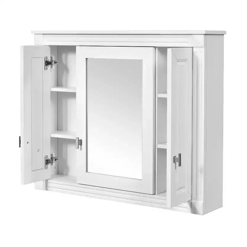 FAMYYT Armoire à pharmacie rectangulaire de 34 po L x 28 po H à montage en surface avec miroir et étagères réglables