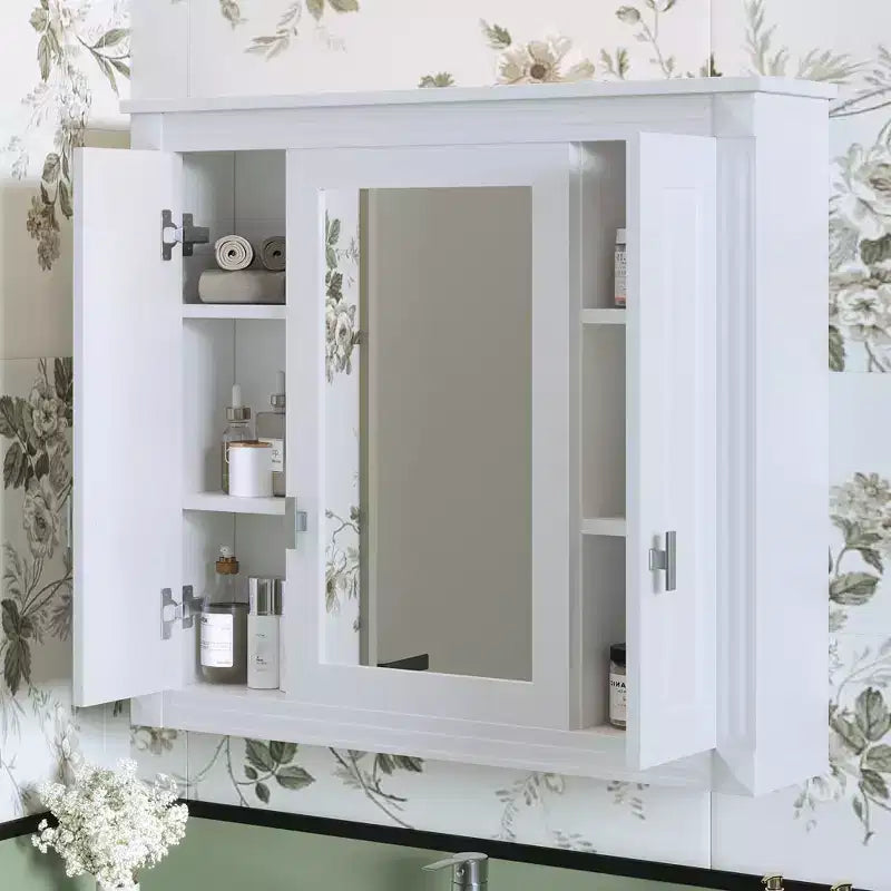 FAMYYT Armoire à pharmacie rectangulaire de 34 po L x 28 po H à montage en surface avec miroir et étagères réglables
