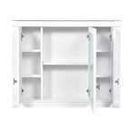FAMYYT Armoire à pharmacie rectangulaire de 34 po L x 28 po H à montage en surface avec miroir et étagères réglables