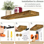 Sorbus, lot de 4 étagères murales flottantes - pour ranger et exposer des objets de collection, des éléments de décoration intérieure et d'autres objets de valeur