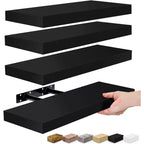 Sorbus 4 Pack Wall Mounted Floating Shelves - for storage and displaying showpieces, home decor items, and other prized possessions