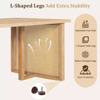 Ensemble de salle à manger GDFStudio Rose 7 pièces style ferme avec table à manger rectangulaire de 151,9 cm et chaises en rotin rembourrées