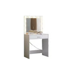 Coiffeuse avec miroir et lumières, table de maquillage avec grand tiroir, miroir LED 3 modes d'éclairage réglables, table de maquillage