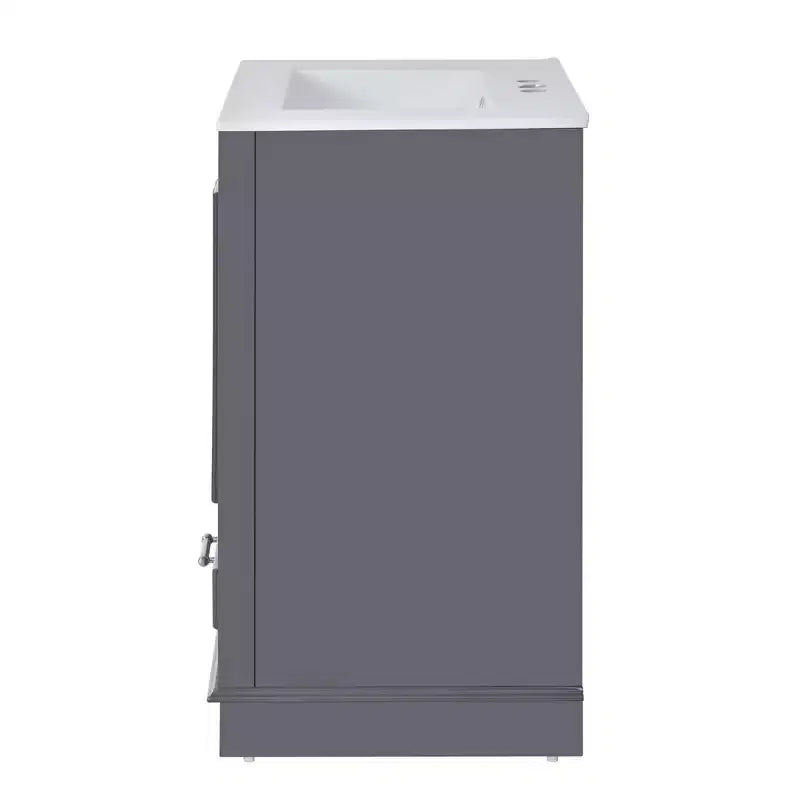 Meuble-lavabo de salle de bain moderne 24 pouces, meuble sous-vasque à lavabo simple avec 2 portes et 1 tiroir, étagères réglables