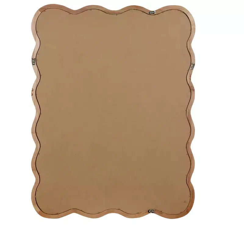 Miroir décoratif mural PexFix 30 x 40 en bois massif rectangulaire ondulé style ferme moderne pour chambre à coucher, salle de bain, salon, entrée, bois naturel