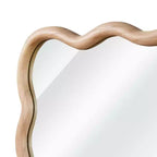 Miroir décoratif mural PexFix 30 x 40 en bois massif rectangulaire ondulé style ferme moderne pour chambre à coucher, salle de bain, salon, entrée, bois naturel