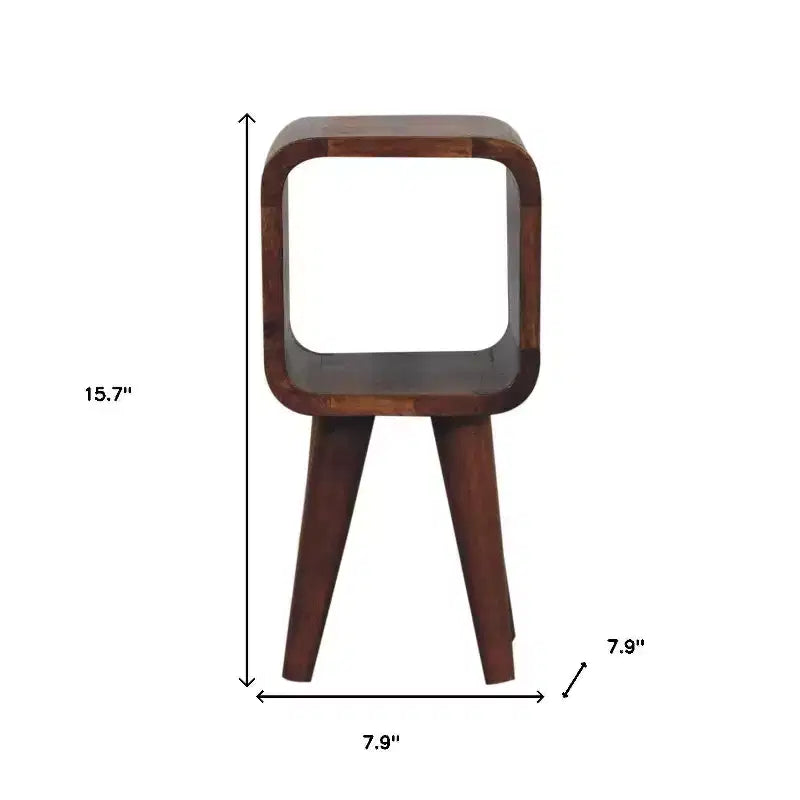 HomeRoots Table de chevet carrée en bois massif de châtaignier 16