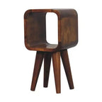 HomeRoots Table de chevet carrée en bois massif de châtaignier 16