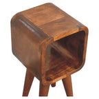 HomeRoots Table de chevet carrée en bois massif de châtaignier 16