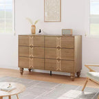 Commode moderne en bois à 6 tiroirs, motif vintage pour chambre à coucher, salon,