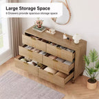 Commode moderne en bois à 6 tiroirs, motif vintage pour chambre à coucher, salon,