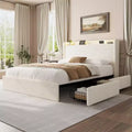 Platform Bed Frame, 4 Storage Drawers and Headboard, Wooden Slats Support, No Box Spring Needed, Easy Assembly, Noise-Free
