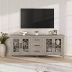 Meuble TV de Ferme pour TV 70 Pouces, Meuble TV Rétro avec 3 Tiroirs et 2 Portes de Rangement, Table Console TV en Bois pour Salon