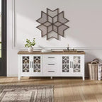 Meuble TV de Ferme pour TV 70 Pouces, Meuble TV Rétro avec 3 Tiroirs et 2 Portes de Rangement, Table Console TV en Bois pour Salon