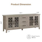 Meuble TV de Ferme pour TV 70 Pouces, Meuble TV Rétro avec 3 Tiroirs et 2 Portes de Rangement, Table Console TV en Bois pour Salon