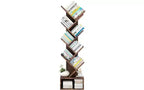 Étagère haute en bois GustoWave à niveaux avec rangement, étagère d'angle, étagère en forme d'arbre, pour salon, chambre, bureau à domicile