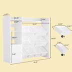 Meuble de rangement en bois pour enfants pour jeux, livres et loisirs créatifs, étagère de rangement pour enfants avec 8 bacs amovibles, bibliothèque pour enfants pour la maternelle et la salle de jeux