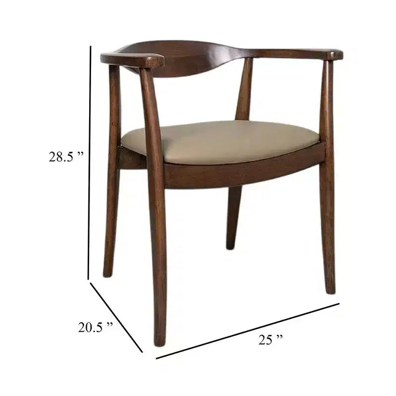 Chaise de salle à manger Royal Hampton (lot de 2), fauteuils modernes, bois d'hévéa brun