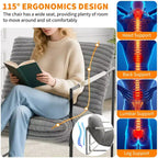 Fauteuil d'appoint Sling avec cadre en métal, fauteuil de salon moderne et confortable, fauteuil de lecture rembourré avec coussin en mousse déchiquetée, fauteuil surdimensionné et confortable