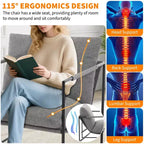 Fauteuil d'appoint Sling avec cadre en métal, fauteuil de salon moderne et confortable, fauteuil de lecture rembourré avec coussin en mousse déchiquetée, fauteuil surdimensionné et confortable