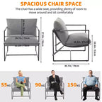 Fauteuil d'appoint Sling avec cadre en métal, fauteuil de salon moderne et confortable, fauteuil de lecture rembourré avec coussin en mousse déchiquetée, fauteuil surdimensionné et confortable