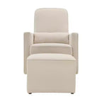 Fauteuil-planeur et pouf d'allaitement Olive de daVinci - Fini crème avec passepoil crème