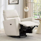 Fauteuil inclinable planeur avec mouvement basculant pivotant, chaise en cuir PU à dossier haut pour chambre d'enfant, salon et chambre à coucher