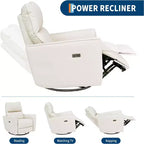Fauteuil inclinable planeur avec mouvement basculant pivotant, chaise en cuir PU à dossier haut pour chambre d'enfant, salon et chambre à coucher