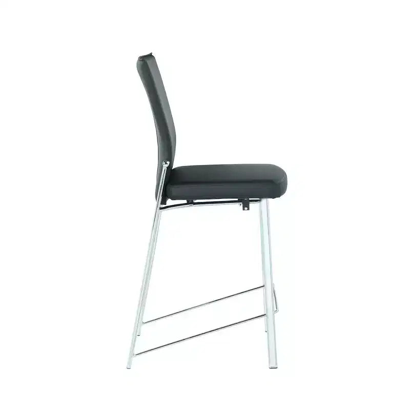 Tabouret de comptoir contemporain Chintaly avec dossier mobile et cadre chromé
