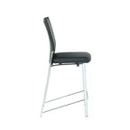 Tabouret de comptoir contemporain Chintaly avec dossier mobile et cadre chromé