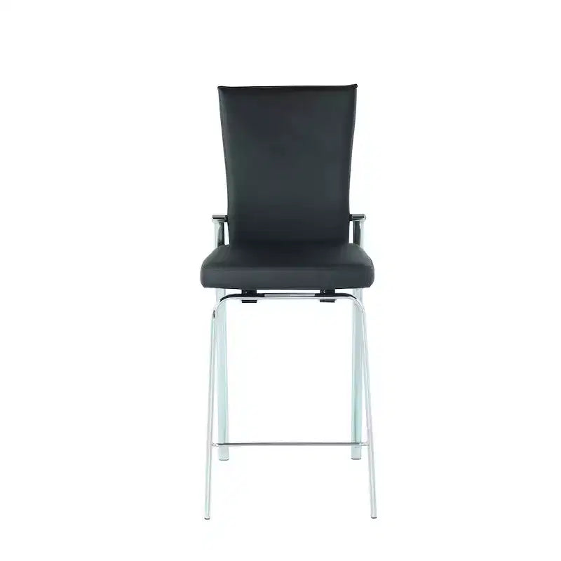 Tabouret de comptoir contemporain Chintaly avec dossier mobile et cadre chromé
