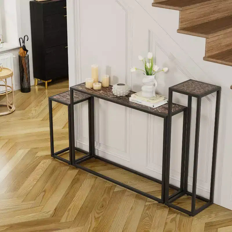 GDFStudio Quinn Ensemble de 3 Tables Console Rustiques
