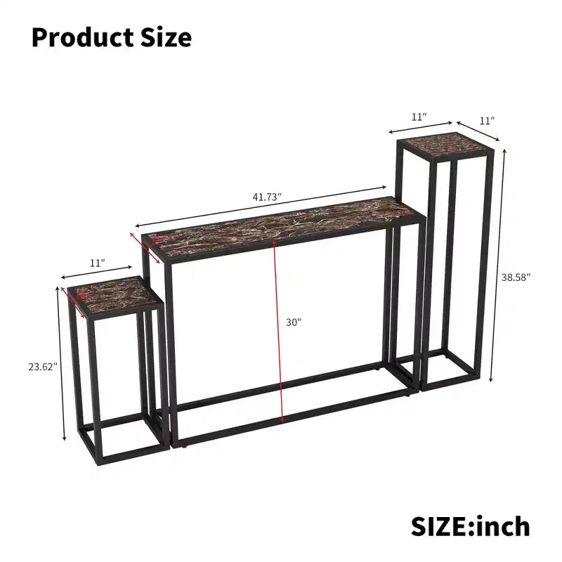 GDFStudio Quinn Ensemble de 3 Tables Console Rustiques