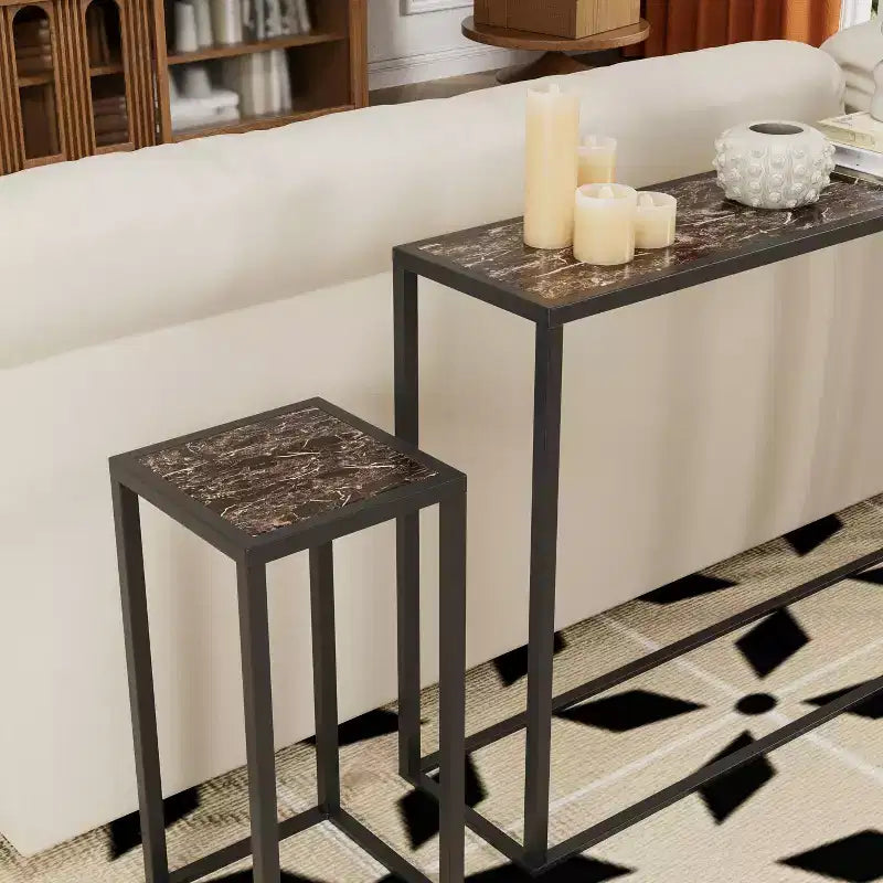 GDFStudio Quinn Ensemble de 3 Tables Console Rustiques