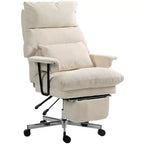 Executive Office Chair with Lumbar Support, Footrest, High Back Reclining Overstuffed Desk Chair with