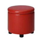 Pouf de rangement d'appoint rond HomeStock Comfort avec couvercle-plateau réversible