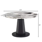 Table de salle à manger moderne Cavira de Roundhill Furniture en imitation marbre avec pied piédestal en bois