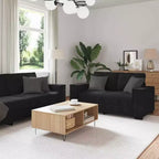 vidaXL Ensemble de 2 Canapés avec Coussins Velours Noir