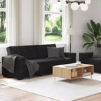 vidaXL Ensemble de 2 Canapés avec Coussins Velours Noir
