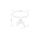 Table à manger HomeStock 5 pièces en bois massif à plateau rond, finition brossée noire, avec 4 chaises