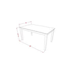 HomeStock – Table de salle à manger rectangulaire 7 pièces en lin blanc avec plateau en bois massif et 6 chaises Parson